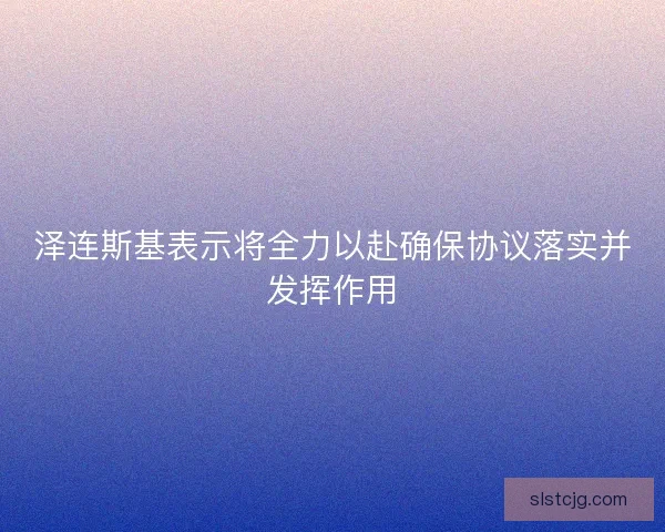 泽连斯基表示将全力以赴确保协议落实并发挥作用