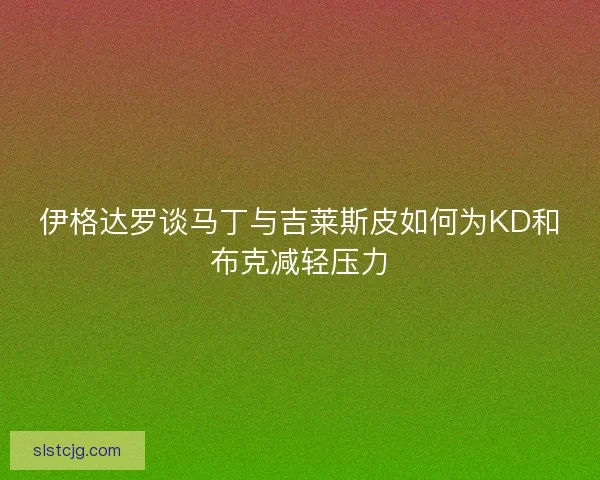 伊格达罗谈马丁与吉莱斯皮如何为KD和布克减轻压力